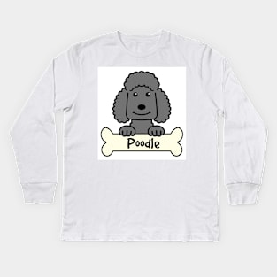 Black Poodle Kids Long Sleeve T-Shirt